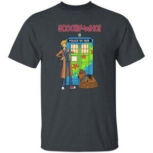 Scooby Doo Doctor Who Tardis Mystery Machine Police Box Fan Graphic T-Shirt  184